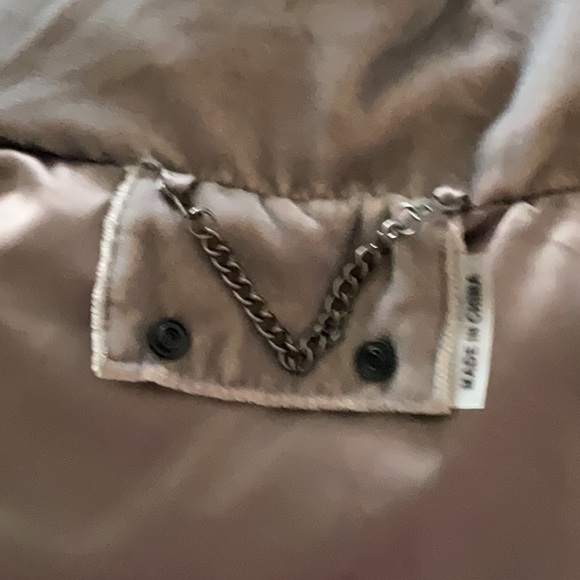 Puffy vest -color is iridescent gray/dark taupe velour feel. Size L. - Picture 8 of 10